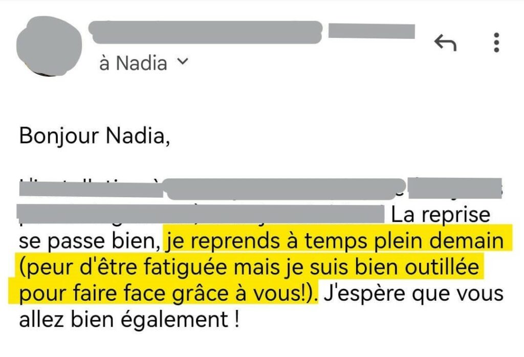 Témoignage - burn-out - énergie - reprise travail