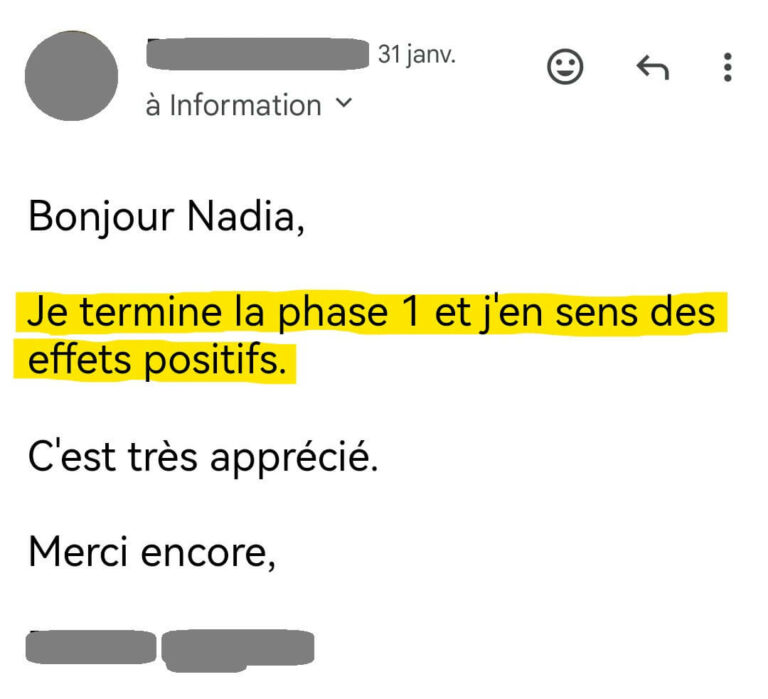 Programme énergie burn-out, témoignage 2